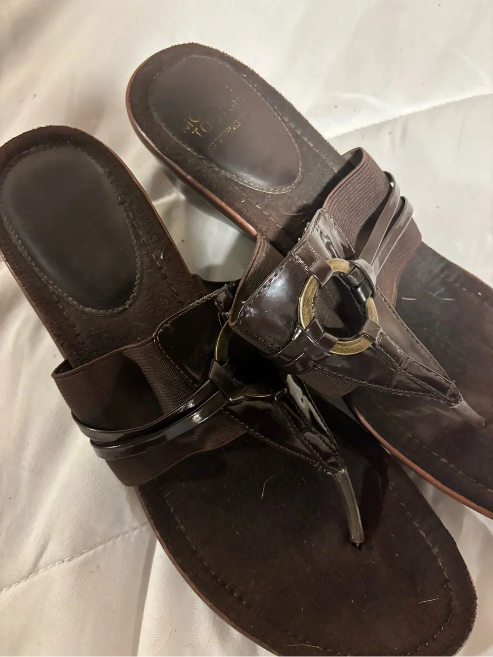 Woman’s size 8 brown sandals with small heel